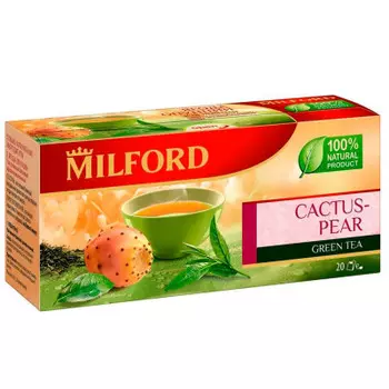 Чай зеленый Milford с опунцией (кактусом) 20 пакетиков по 1,75г