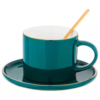 Чайная пара 250 мл лефард зеленая ложка 756-247