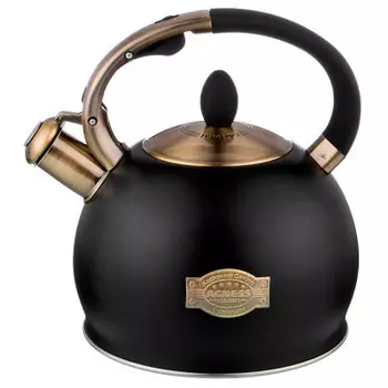 Чайник 3 л агнесс черное золото со свистком черное золото термоаккумулирующее дно индук