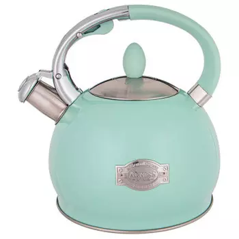 Чайник 3л Agness со свистком бирюзовый термоаккумулирующее индукционное дно 937-838