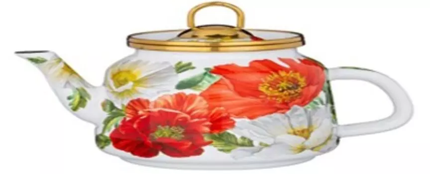 Чайник агнесс эмалированный маки