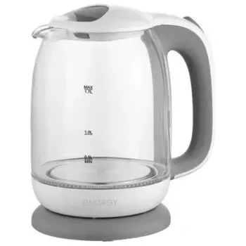 Чайник Energy E 281 1.7л стекло пластик цвет бело серый