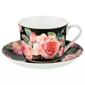 Чайный набор 2пр 1персона 490мл Lefard винтаж черный 415-2051