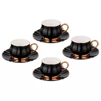 Чайный набор 8пр 4персоны 200мл Lefard черный 275-1172