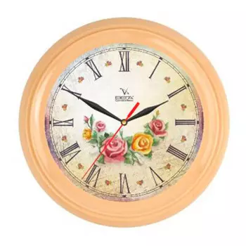 Часы настенные розы в бежевом п6-14-39