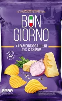 Чипсы бон джорно 80 г лук с сыром