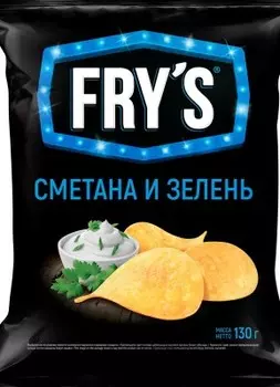 Чипсы фрайс 130 г сметана зелень