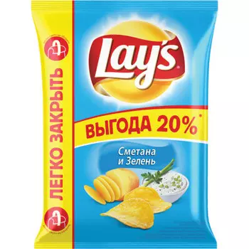 Чипсы Lay's сметана-зелень 225г