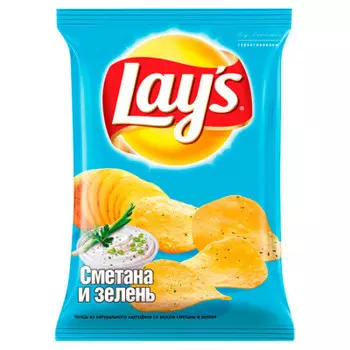 Чипсы Lays 40г сметана и зелень