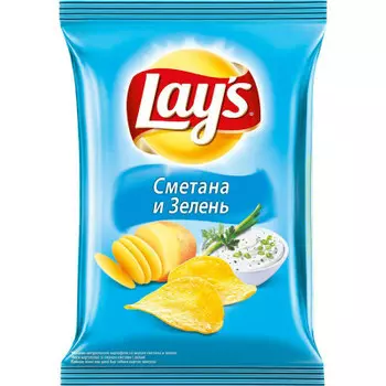 Чипсы Lays 80г сметана и зелень