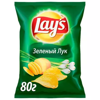 Чипсы Lays 80г зеленый лук