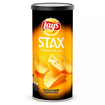 Чипсы Lays STAX 110г нежный сыр туба