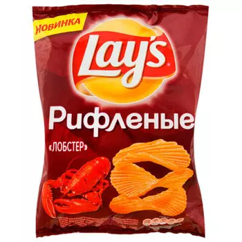 Чипсы лейс 150 г лобстер рифленые