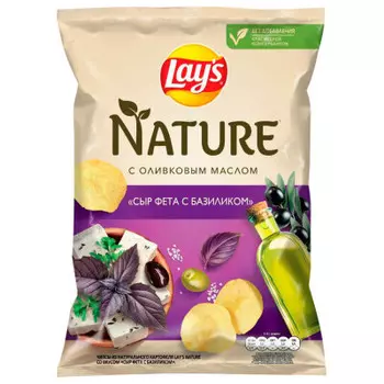 Чипсы лейс нейчс 90 г сыр фета базелик
