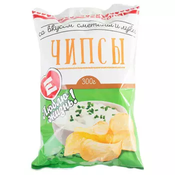 Чипсы Люблю Жизнь со вкусом сметаны и лука 300г