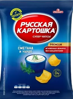 Чипсы русская картошка 140 г сметана укроп
