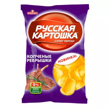 Чипсы русская картошка 80г копченые ребрышки