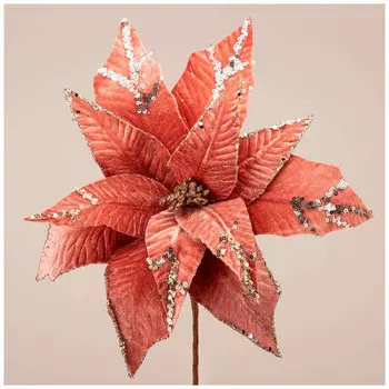 Цветок искусственный пуансетия 30*40 см лефард 226-1046