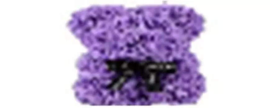 Декоративное изделие медвежонок из роз 25 см фиолетовый 192-503