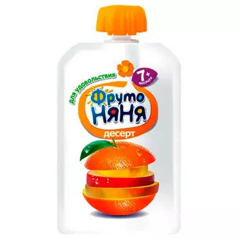 Десерт фрутоняня 90г яблоко банан апельсин манго с 7 месяцев дой-пак