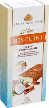 Десерт творожный глазированный б.ю. александров 40 г 20% с кокосом и бисквитом в мол.шо