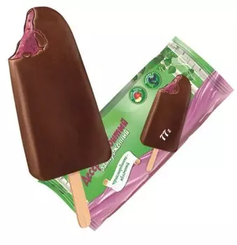 Десерт замороженный фруктовый 77 г в шоколадно сливочной глазури белая бяроза