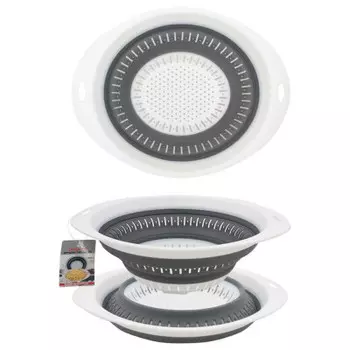 Дуршлаг складной 23,7*31*10cm Unigood бело-серый