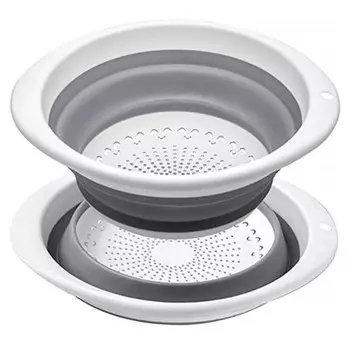 Дуршлаг складной Unigood 30*24*9,5см серый/белый