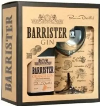 Джин барристер оранж 0.7 л 43% п/у + бокал россия