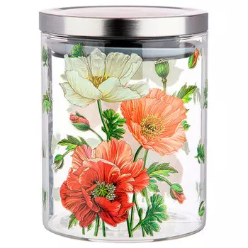 Емкость для сыпучих 850 мл агнесс маки боросиликатное стекло 887-133