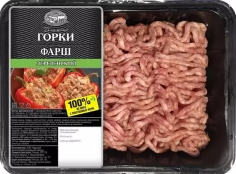 Фарш из свинины и говядины охл 400 г деревенский