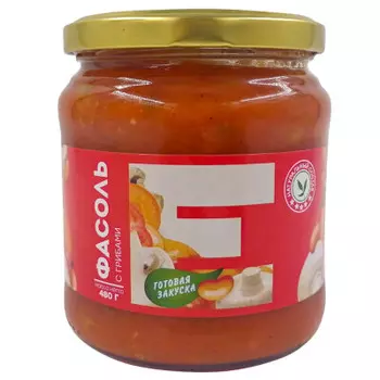 Фасоль Европа 480 г с грибами ст/б