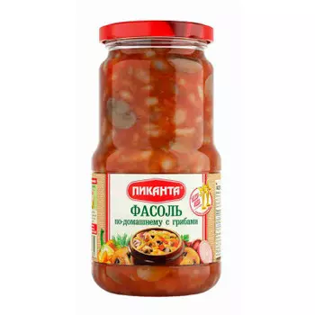 Фасоль пиканта 530 г по-домашнему с грибами ст/б