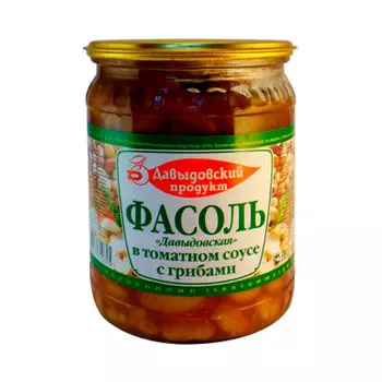 Фасоль в томатном соусе с грибами Давыдовский продукт 500г
