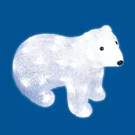 Фигура новогодняя юниель белый медведь-4 40 светодиодов 31*15*25 см цвет свечения-белый 11037
