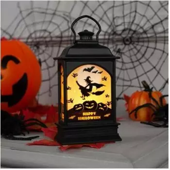 Фигура световая фонарь с ведьмой 13 х6х4см на батарейках 4833488