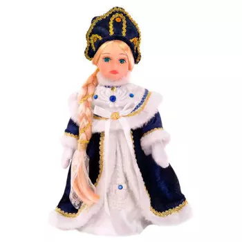 Фигурка новогодняя Феникс Present снегурочка забава на подставке синий костюм 15x11x31см 81310