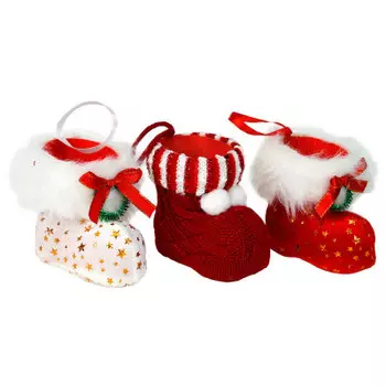 Фигурка новогодняя там-там сапог декоративный праздничный 9х5х9см dx19-09
