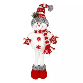 Фигурка там-там снеговик в колпаке стоит красный 20 х12 х67 см oz-yc672 a