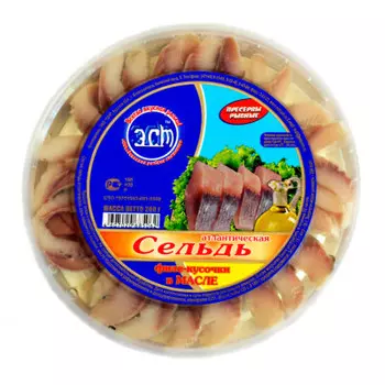 Филе Сельдь атлантическая кусочки в масле ЭСТ 200г