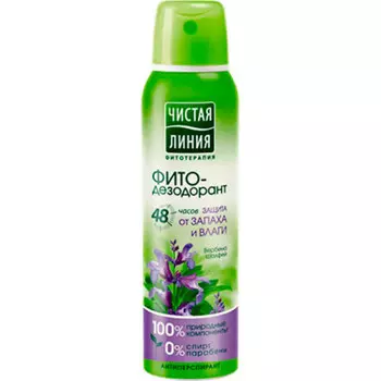 Фито-дезодорант чистая линия 150мл от запаха и влаги вербена шалфей