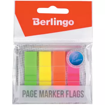 Флажки-закладки берлинго 45*12 мм 20 л*4 неоновых цвета 254406