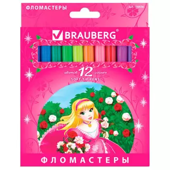 Фломастеры 12цв BRAUBERG роус ангел 150556