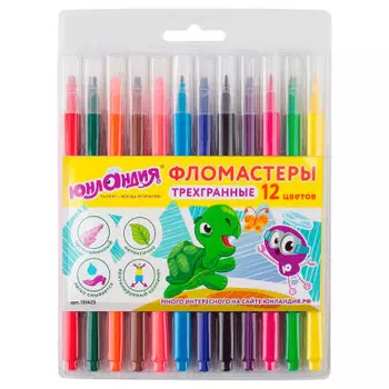 Фломастеры 12цв Юнландия зоопарк 151425