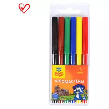Фломастеры 6 цв мульти-пульти енот в италии смываемые блистер 240103