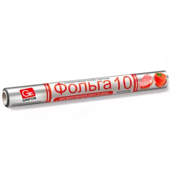 Фольга алюминиевая пищевая особо прочная Грифон 29см*10м 16 мкм в пленке