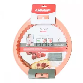 Форма для пирога 27см Attribute априкот круглая волнистым край abs307