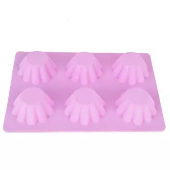 Форма для выпечки 26*18*3,5см цветочная поляна 6 ячеек силикон 9902618