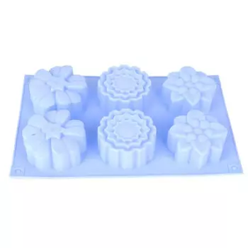 Форма для выпечки 27*17*3,5см цветочный хоровод 6 ячеек силикон 9902615