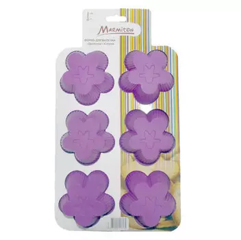 Форма для выпечки Marmiton цветочки 6 ячеек 25,5*17,5*3,5см 16112